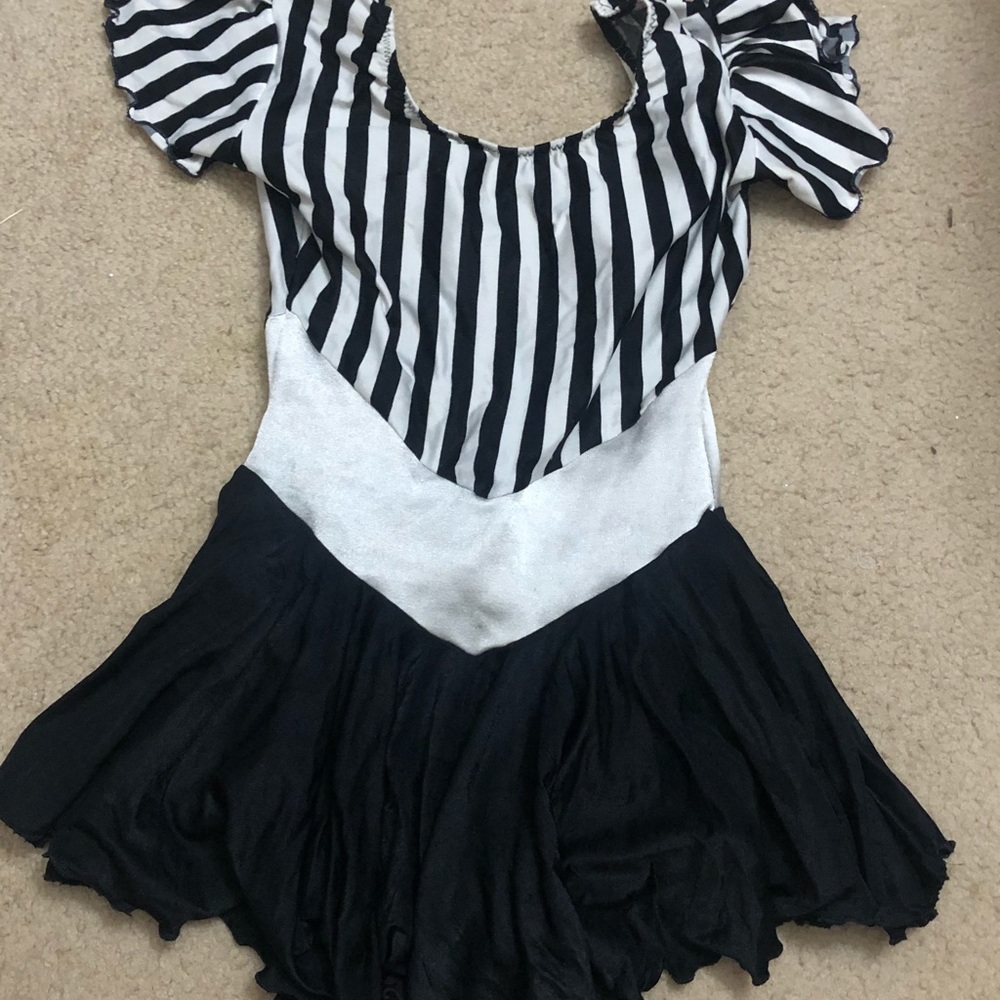 Adult small striped ice skating dress